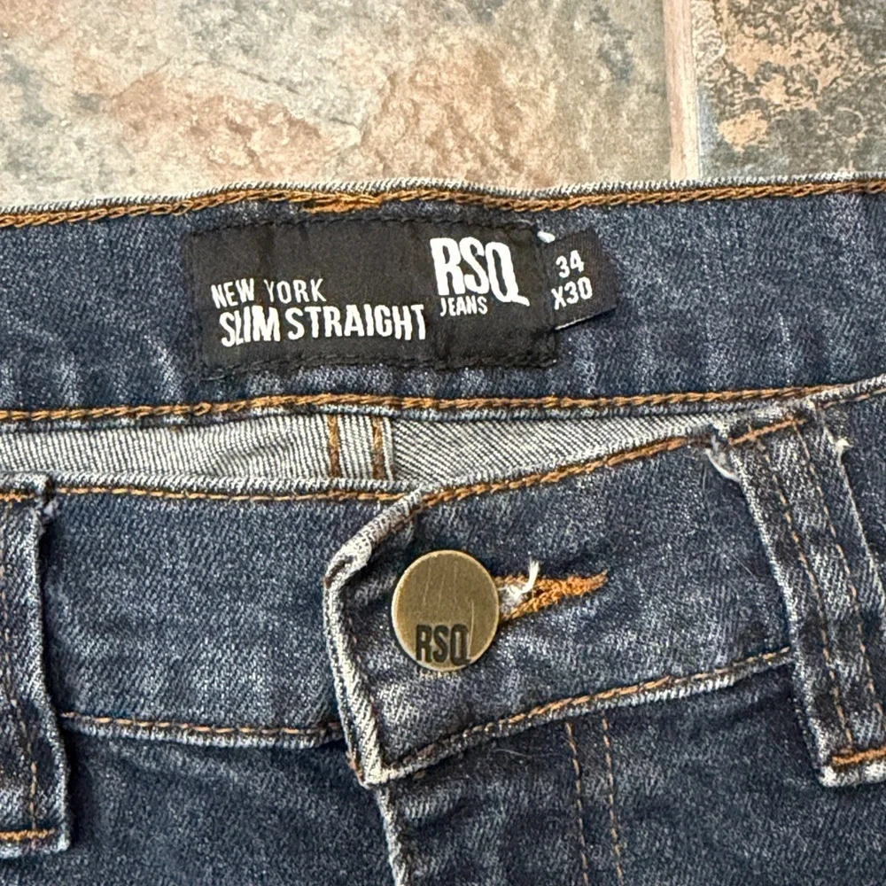 RSQ Men’s Dark Blue Straight Jeans